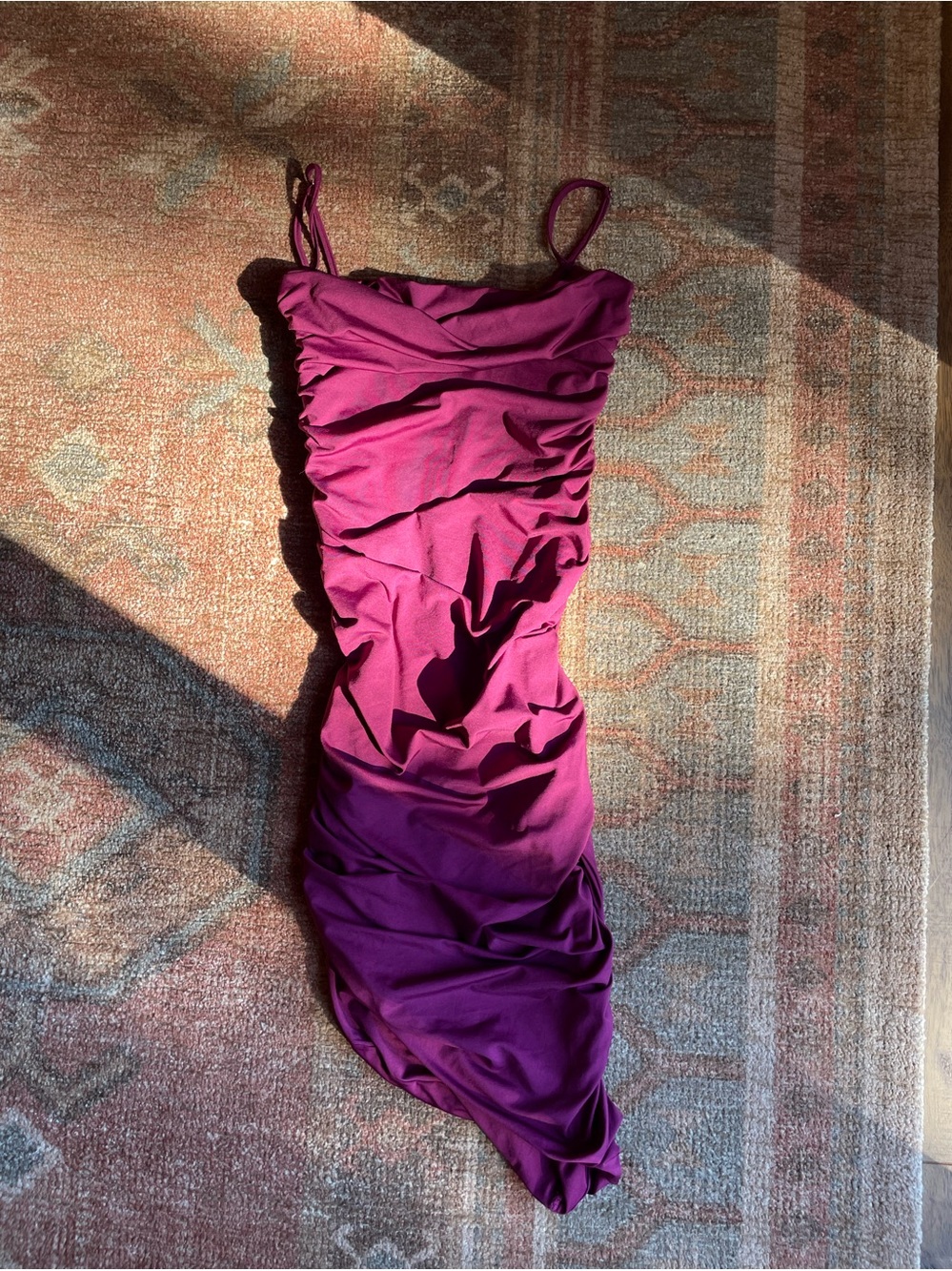 Plum purple bodycon midi dress
